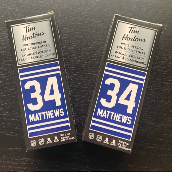 2 New Collectable Tim Hortons “Austin Matthews” hockey stick. MVP winner.Sealed. - Picture 4 of 4